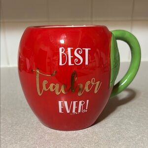 Red and Green Best Teacher Apple Mug